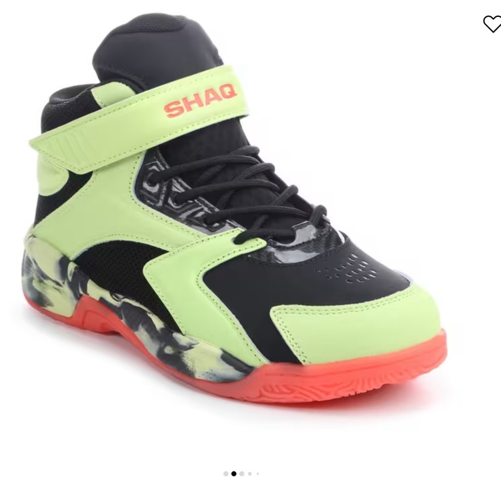Boys' High-Top Basketball Sneakers - Neon Green/Black/Red. NEW. SIZE 11 - Picture 2 of 10
